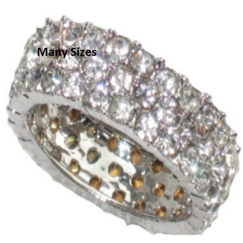 Rring eternity band swaroski stone white gold NWT